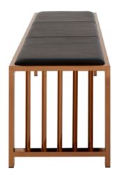 Orsina Contemporary Design Rose Gold Bench, Sleek Garden Bench For Outdoor, Leather Upholstered Dining Bench - thumbnail 3