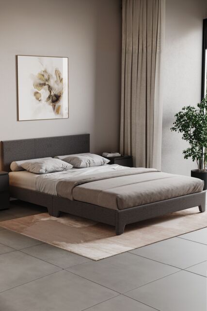 Home Discount Vida Designs Victoria Double Bed Frame Velvet Fabric UKFR Storage in Dark Grey - image 1