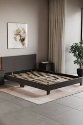 Home Discount Vida Designs Victoria Double Bed Frame Velvet Fabric UKFR Storage in Dark Grey - thumbnail 2