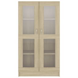 Berkfield Home Vitrine Cabinet Sonoma Oak 82.5x30.5x150 cm Engineered Wood in Brown - thumbnail 6