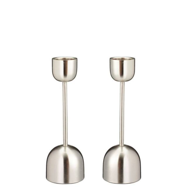 EONLION 2X 25cm Silver Metal Taper Candlestick Bell Candle Holder Stand - Size: 2X 25 cm - image 1