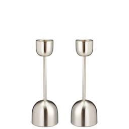 EONLION 2X 25cm Silver Metal Taper Candlestick Bell Candle Holder Stand - Size: 2X 25 cm - thumbnail 1