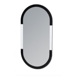 Showerdrape Putney Arched Oval Wall Mounted Black Framed Bathroom Mirror 80 x 40cm in Silver - Size: 80 x 40 cm - thumbnail 4