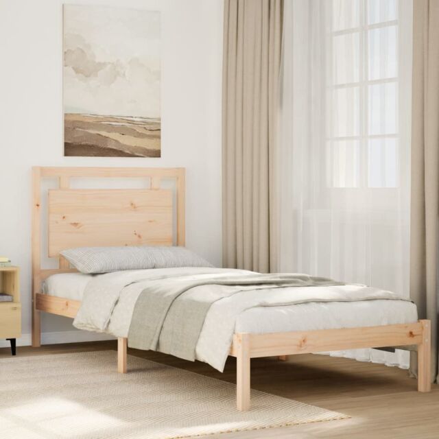 Berkfield Home Extra Long Bed Frame without Mattress¬†100x220 cm Solid Wood in Brown - Size: 100x220 cm - image 1