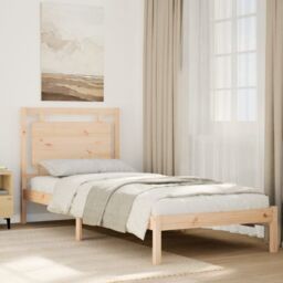 Berkfield Home Extra Long Bed Frame without Mattress¬†100x220 cm Solid Wood in Brown - Size: 100x220 cm - thumbnail 1