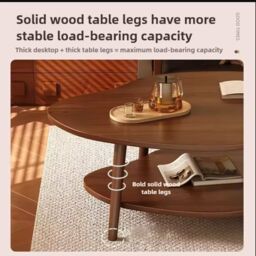 Hinsinc Coffee Table Cloud Tea Table Modern Living Room Desk W/ Storage Shelf in White - thumbnail 6