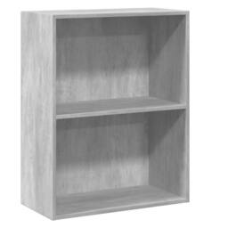 Berkfield Home 2-Tier Book Cabinet Concrete Grey 60x30x76.5 cm Engineered Wood - thumbnail 1