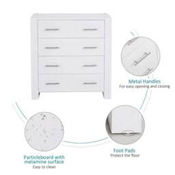Kelvenix Chest Of 4 Drawers Home Storage in White - Size: 0.6m2 - thumbnail 3