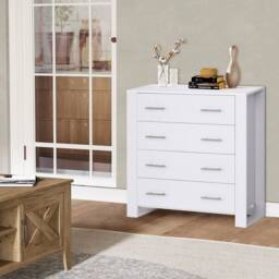 Kelvenix Chest Of 4 Drawers Home Storage in White - Size: 0.6m2 - thumbnail 5