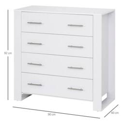 Kelvenix Chest Of 4 Drawers Home Storage in White - Size: 0.6m2 - thumbnail 2