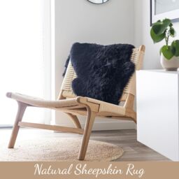 Infinity Leather Luxury Genuine Sheepskin Double Natural Fluffy Soft Real Wool Rug in Black - Size: 180 cm x 60 cm - thumbnail 4