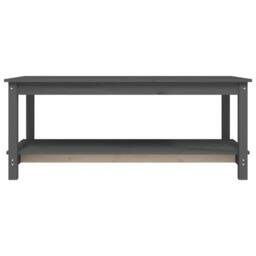 Berkfield Home Beautiful Coffee Table Grey 110x55x45 cm Solid Wood Pine - Size: 110 x 55 x 45 cm - thumbnail 5
