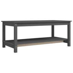 Berkfield Home Beautiful Coffee Table Grey 110x55x45 cm Solid Wood Pine - Size: 110 x 55 x 45 cm - thumbnail 3