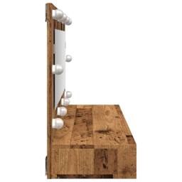 Berkfield Home Mirror Cabinet with LED Old Wood 90x31.5x62 cm in Brown - thumbnail 6