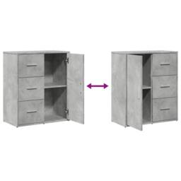Berkfield Home Sideboards 2 pcs Grey Sonoma 60x31x70 cm Engineered Wood - Size: 60 x 31 x 70 cm - thumbnail 8