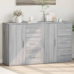 Berkfield Home Sideboards 2 pcs Grey Sonoma 60x31x70 cm Engineered Wood - Size: 60 x 31 x 70 cm - thumbnail 2