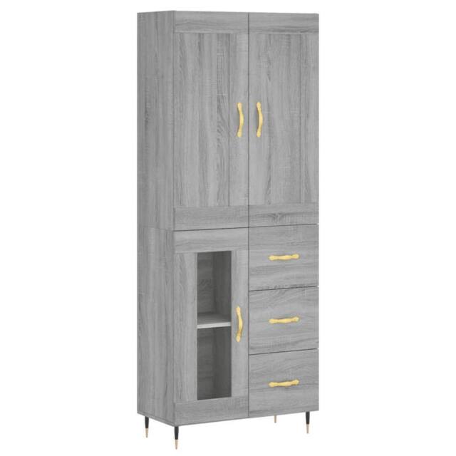 Berkfield Home Highboard Grey Sonoma 69.5x34x180 cm Engineered Wood - image 1