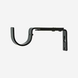 New Edge Blinds Matt Black 28mm Ball Fixed Length Metal Curtain Pole in Jet Black - Size: 350 cm - thumbnail 2