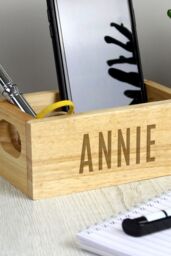 Personalised Memento Company Personalised Name Only Mini Wooden Crate in Light Brown - thumbnail 4