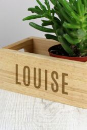 Personalised Memento Company Personalised Name Only Mini Wooden Crate in Light Brown - thumbnail 3