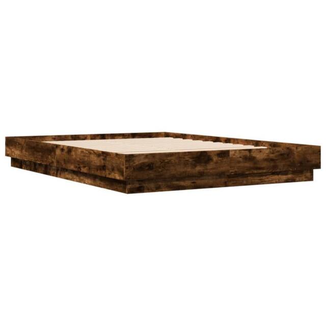 Berkfield Home Durable Bed Frame without Mattress Smoked Oak 120x200 cm in Brown - Size: Small Double - image 1