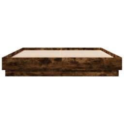 Berkfield Home Durable Bed Frame without Mattress Smoked Oak 120x200 cm in Brown - Size: Small Double - thumbnail 4