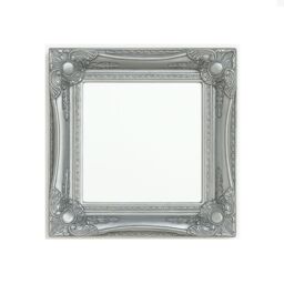 Melody Maison Set Of 4 Ornate Silver Wall Mirrors With Bevelled Glass in Metallic Silver - thumbnail 1
