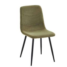 FWStyle Evie Set Of 4 Green Linen Upholstered Black Steel Frame Dining Chairs - thumbnail 4