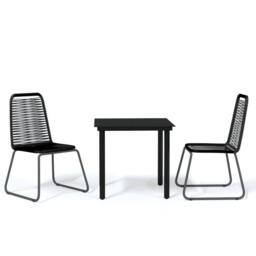 Berkfield Home Decorative 3 Piece Garden Dining Set Black - thumbnail 3