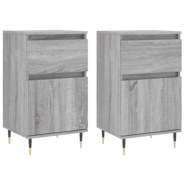 Berkfield Home Sideboards 2 pcs Grey Sonoma 40x35x70 cm Engineered Wood - Size: 40 x 35 x 70 cm - image 1
