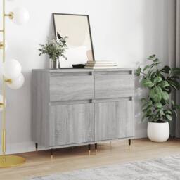 Berkfield Home Sideboards 2 pcs Grey Sonoma 40x35x70 cm Engineered Wood - Size: 40 x 35 x 70 cm - thumbnail 2