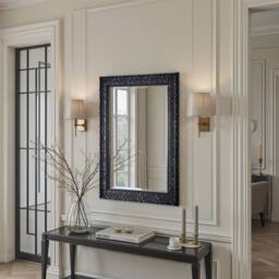 Yearn Mirrors Carved Framed Bevelled Mirror Black 130.5x77cm - Size: 130.5x77 cm - thumbnail 3