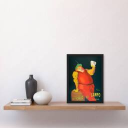 Artery8 Leonetto Cappiello Framed Wall Art La Cruz del Campo Beer Vintage Advert in Red - Size: A4 - thumbnail 2