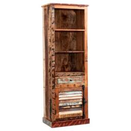 Indian Hub Coastal Narrow Bookcase - Wood - L40 x W60 x H185 cm in Brown - thumbnail 1