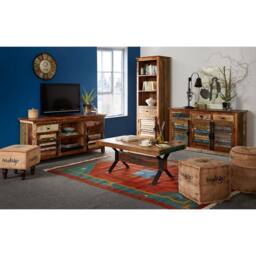 Indian Hub Coastal Narrow Bookcase - Wood - L40 x W60 x H185 cm in Brown - thumbnail 4
