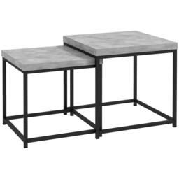 Wyld Haus Keco Set of 2 Grey Nesting Coffee Tables with 3.5cm Thick Tabletops - thumbnail 2