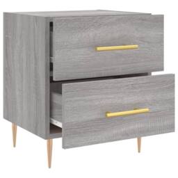 Berkfield Home Modern Bedside Cabinet Grey Sonoma 40x35x47.5 cm Engineered Wood - thumbnail 5