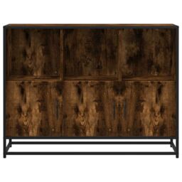 Berkfield Home Sideboard Smoked Oak 100x35x76 cm Engineered Wood in Brown - Size: 100 x 35 x 76 cm - thumbnail 4
