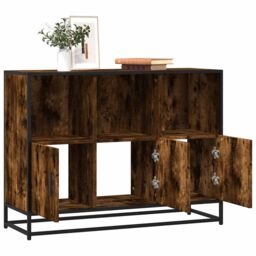 Berkfield Home Sideboard Smoked Oak 100x35x76 cm Engineered Wood in Brown - Size: 100 x 35 x 76 cm - thumbnail 1