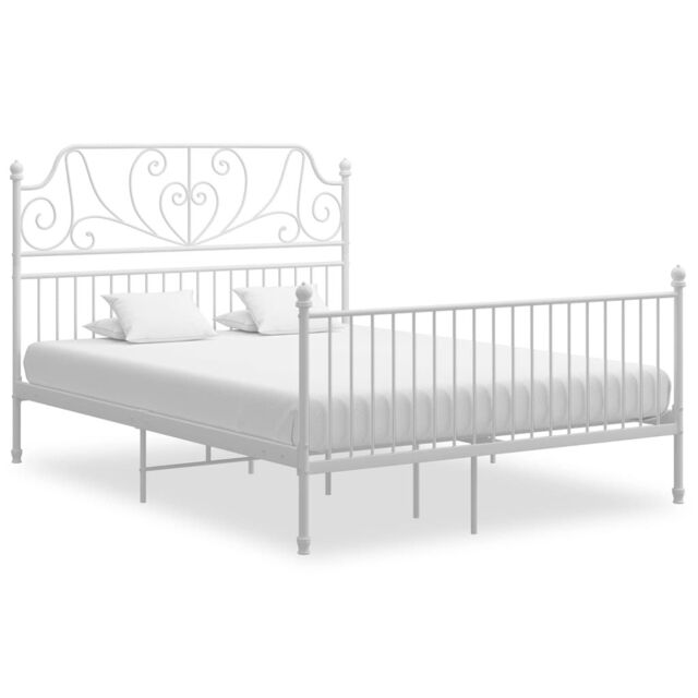 Berkfield Home Bed Frame White Metal 140x200 cm - image 1