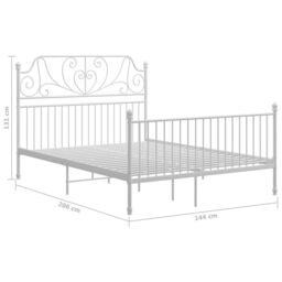 Berkfield Home Bed Frame White Metal 140x200 cm - thumbnail 6