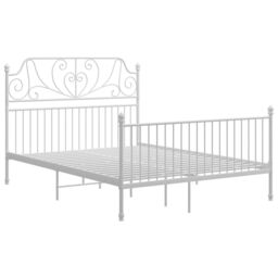 Berkfield Home Bed Frame White Metal 140x200 cm - thumbnail 2