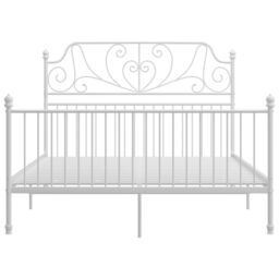 Berkfield Home Bed Frame White Metal 140x200 cm - thumbnail 3