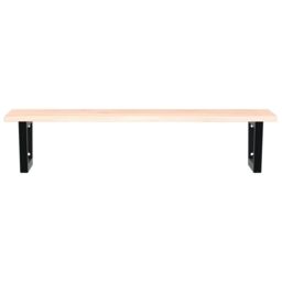 Berkfield Home Basin Shelf Wall Mounted Steel & Solid Wood Oak in Brown - thumbnail 4