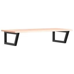 Berkfield Home Basin Shelf Wall Mounted Steel & Solid Wood Oak in Brown - thumbnail 2