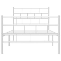 Berkfield Home Metal Bed Frame with Headboard & Footboard White 107x203 cm - thumbnail 5
