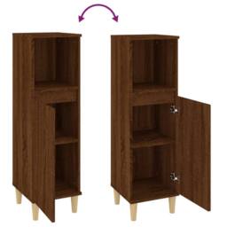 Berkfield Home Durable Bathroom Cabinet Brown Oak 30x30x100 cm Engineered Wood - Size: 30 x 30 x 100 cm - thumbnail 9