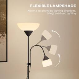 Wyld Haus Rira Nido Black Metal Uplighter Floor Lamp with Adjustable Gooseneck - thumbnail 6