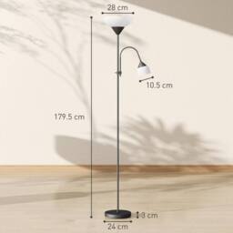 Wyld Haus Rira Nido Black Metal Uplighter Floor Lamp with Adjustable Gooseneck - thumbnail 4
