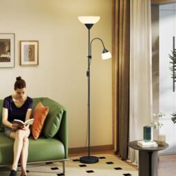 Wyld Haus Rira Nido Black Metal Uplighter Floor Lamp with Adjustable Gooseneck - thumbnail 9